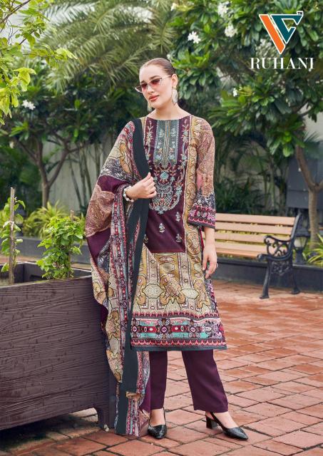 Vandana ruhani vol-38 cotton dress material designs in pune city wholesale shop